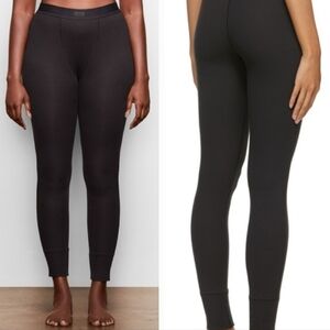 NWT SKIMS COTTON RIB LEGGINGS PANTS HIGH WAIST STRETCH SOOT MEDIUM